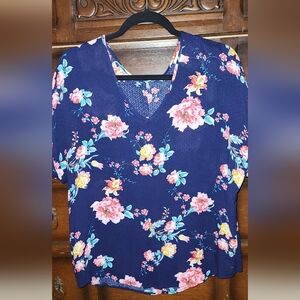 Kaileigh Blue Floral Blouse